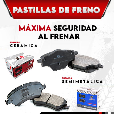 Pastillas de freno Cerámica y Semimetálica para un frenado limpio y conmayor resistencia en carreteras