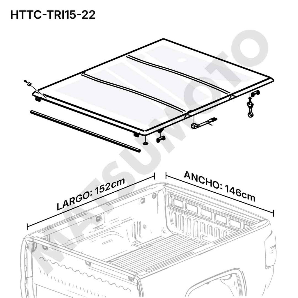 Cubre Pick Up Tapa Rigida Plegable Mitsubishi L200 (2016 - ON)