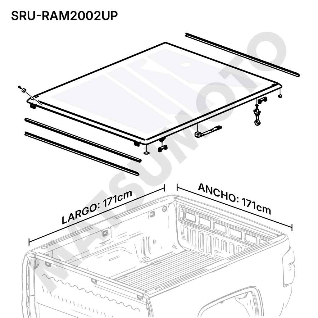 Lona Maritima Dodge Ram 1500 (2002 - 2023) 5,7 FT