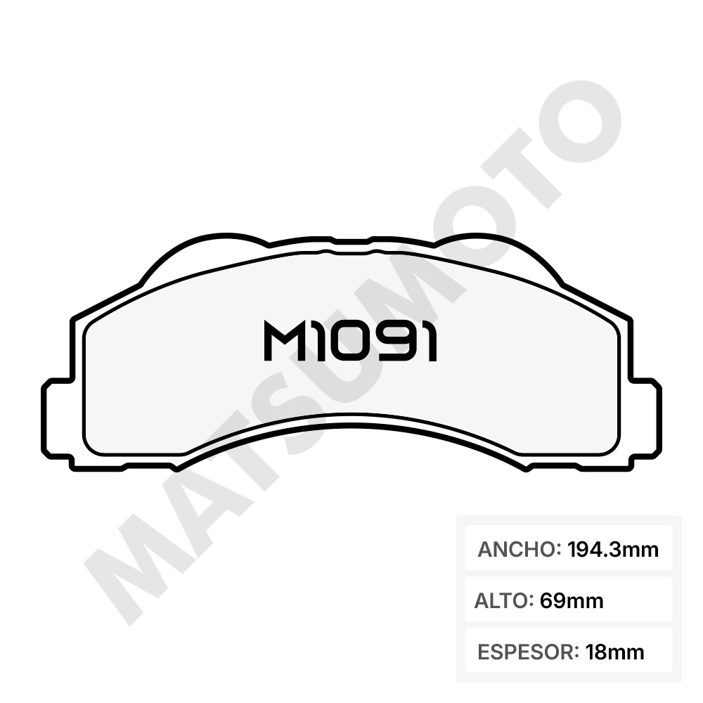 M1091 - Pastillas de Freno Carbo-Cerámica Delanteras Ford F-150 (2010 - 2025) OEM: AL3Z-2001-A