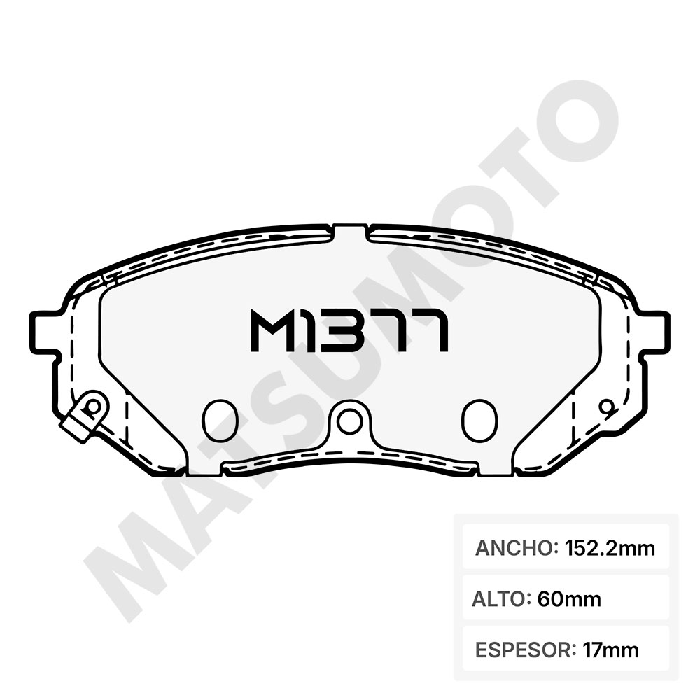 M1377 Pastillas de freno Semi-Metalica delanteras para Kia Sorento (2018 - actual) Hyundai Santa fe 