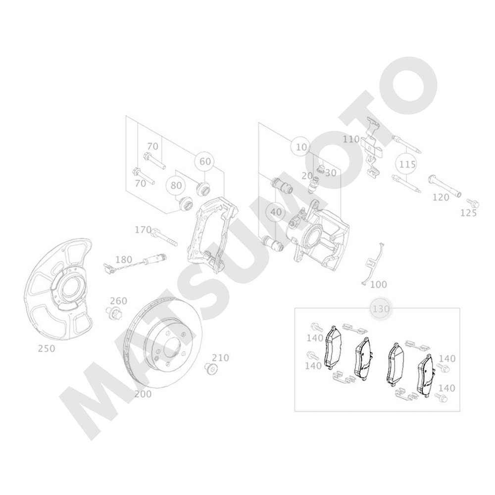 M1065 Pastillas de freno Carbo-Cerámica delanteras Mercedes Benz C180 C200 (2014-2019)