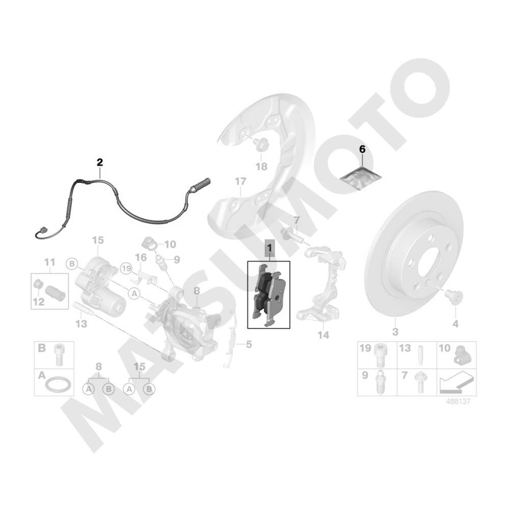 M1417 Pastillas de freno Carbo-Cerámica trasera BMW X1 F48 LCI (2015-2020)