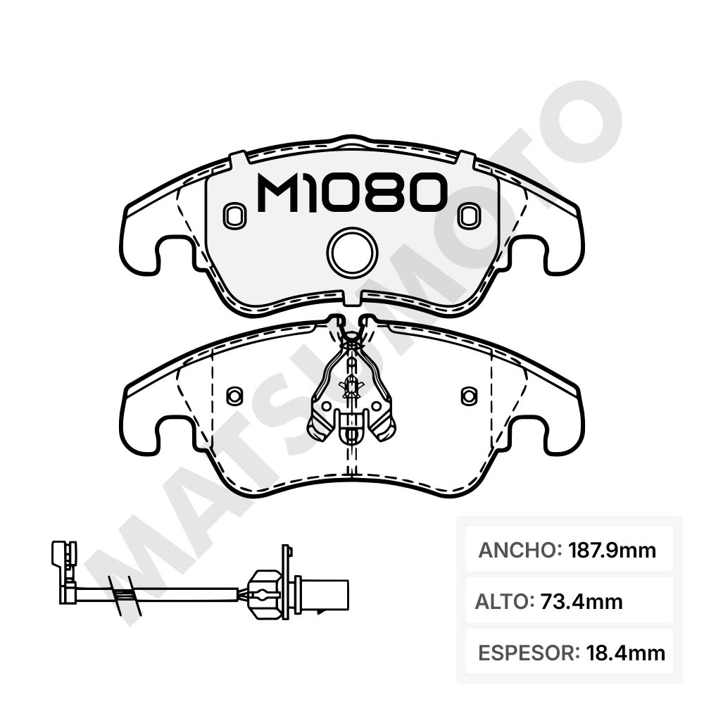 M1080/M1066 Pastillas de freno delanteras Audi A6 2.0 (2014-2019)