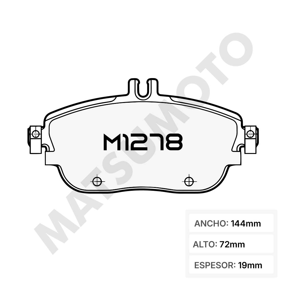 M1278 Pastillas de freno Carbo-Cerámica delanterias Mercedes Benz A200 2.0 (2014 - 2019)
