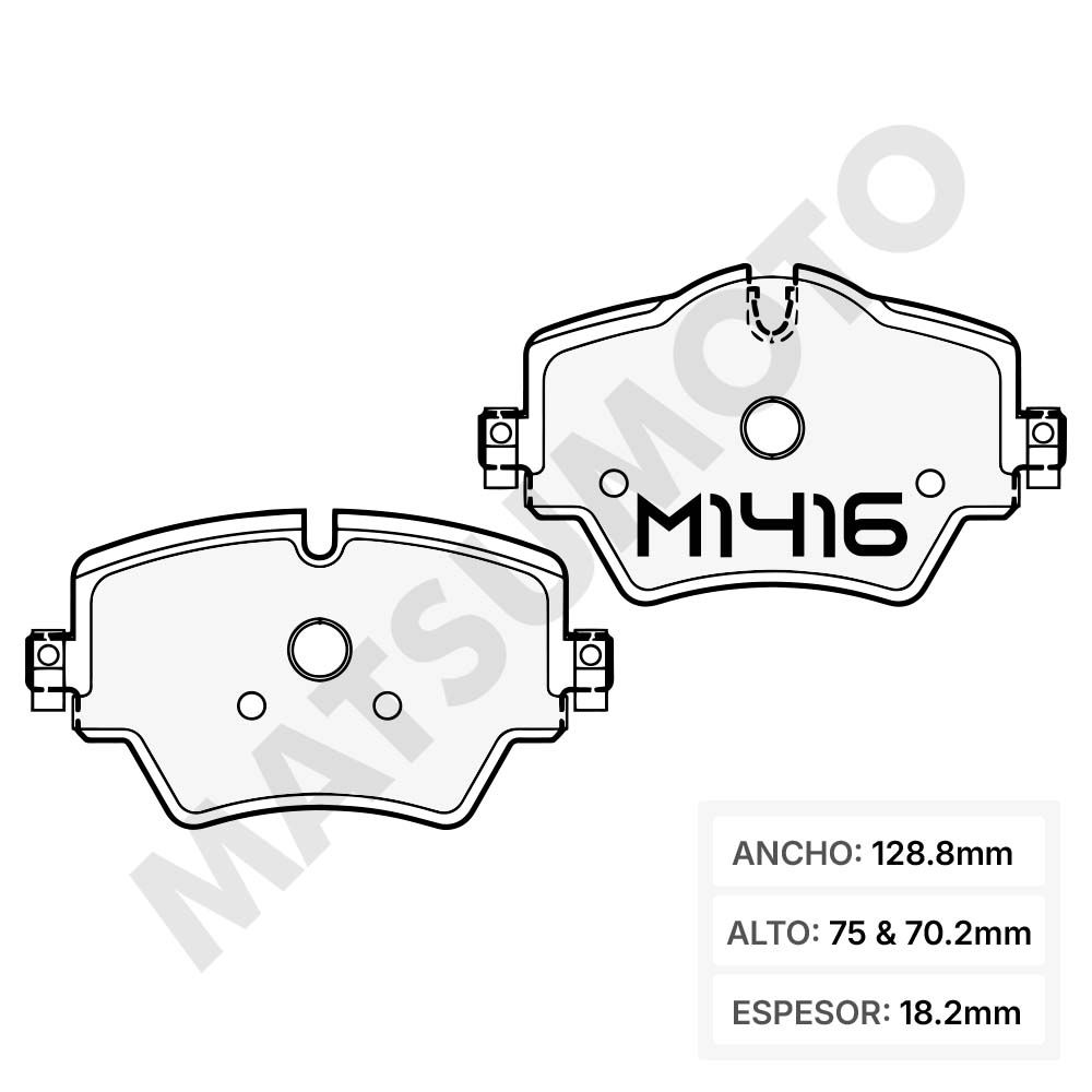 M1416 Pastillas de freno Carbo-Cerámica delantera BMW X1 F48 LCI (2015-2020)