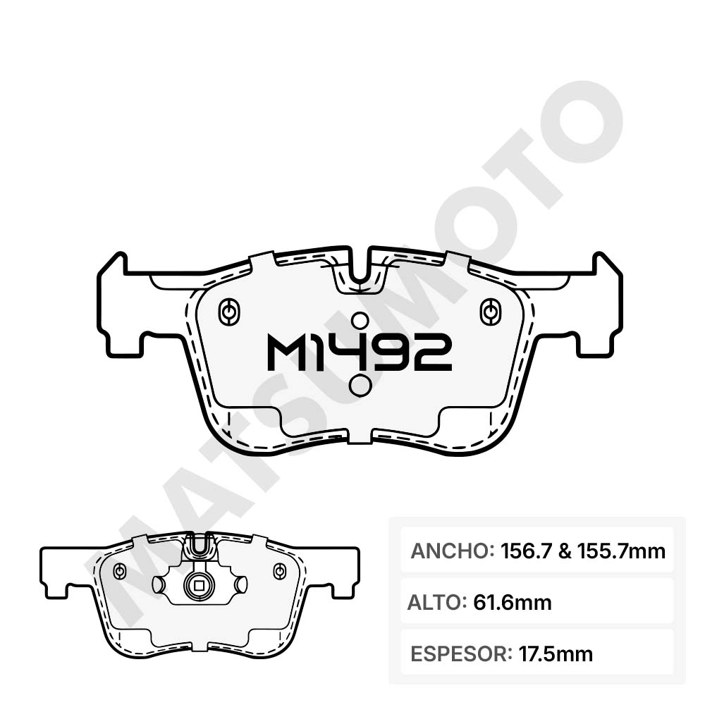 M1492/M1404 Pastillas de freno Carbo-Cerámica delantera BMW 320i F30 (2011-2016)