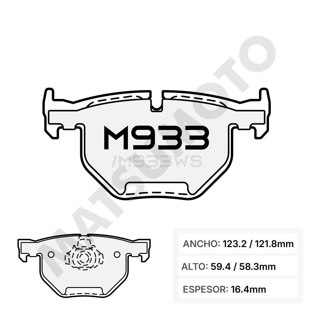 M933 Pastillas de freno trasera X5 / X6 (2013-2019)