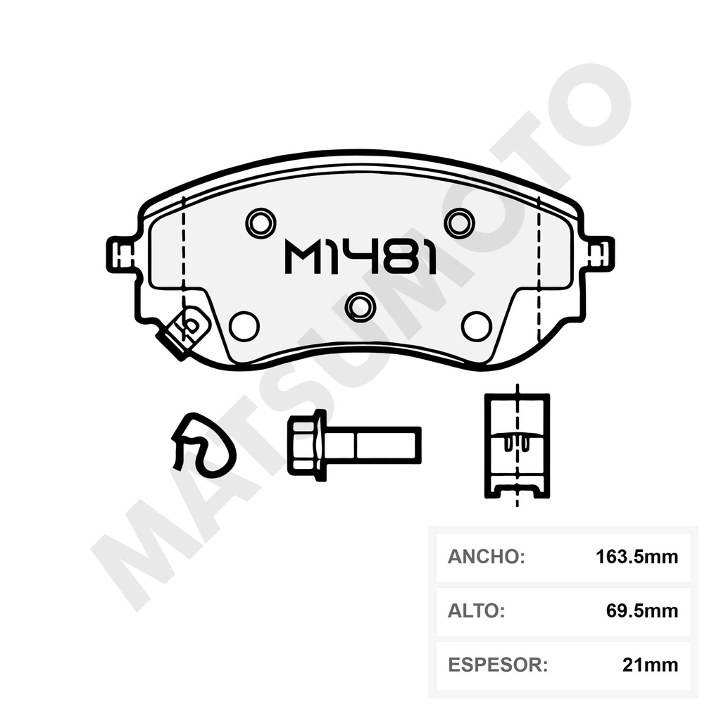 M1481 Pastillas de freno Low Metal Delanteras Nissan Navara (2021 - actual)