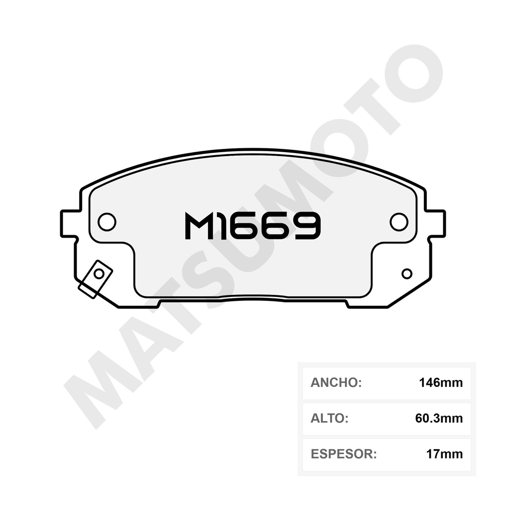 M1669 Pastillas de Freno Low Metal Black Edition delantera para Hyundai Kia