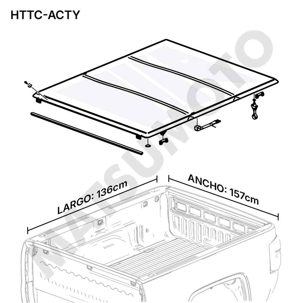 Tapa Rígida Plegable SsangYong Actyon / Musso Pequeña
