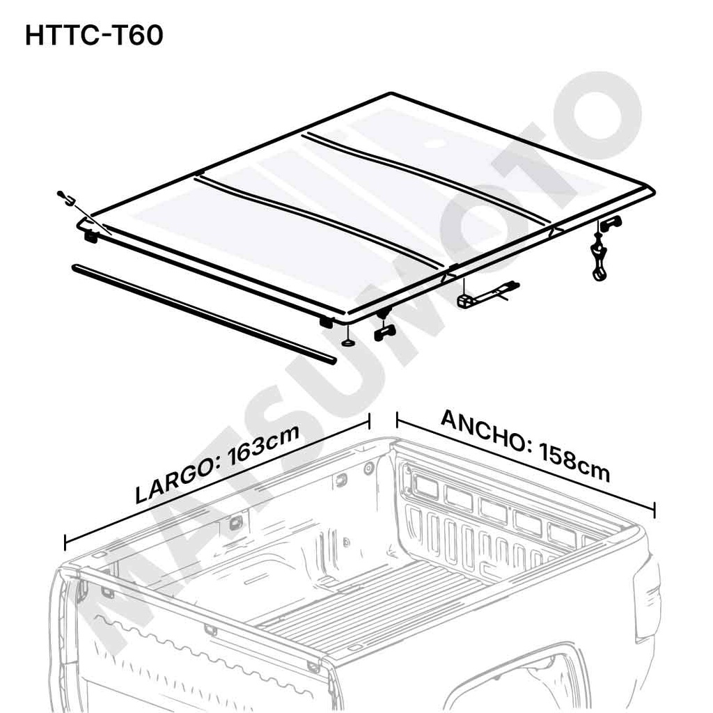 Tapa Rígida Plegable Maxus T60 (2016-ON)