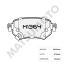 M1364 Pastillas de Freno Cerámica Traseras Mazda 6 (2015-2024)