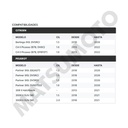 M1286 Pastillas de Freno Cerámica Delanteras Citroen / Peugeot