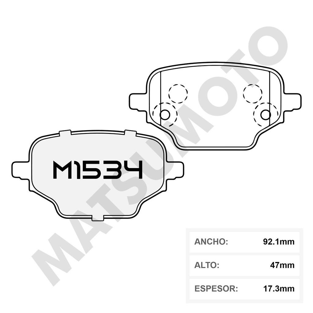 M1534 Pastillas de Freno Cerámica Traseras Citroen / Peugeot / Toyota