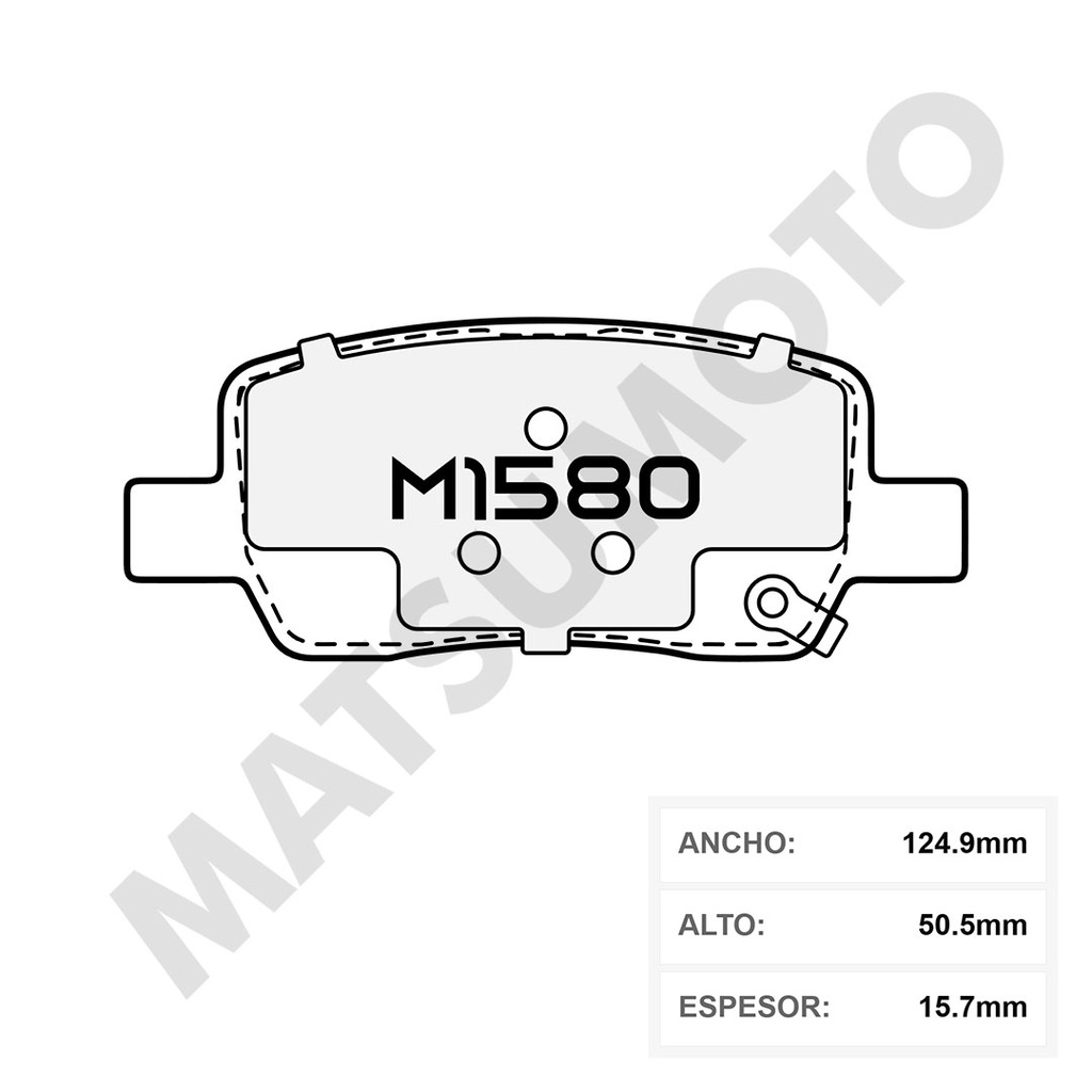 M1580 Pastillas de Freno Cerámica Traseras Hyundai Santa Fe (2020-ON) / Kia Sorento (2020-ON)