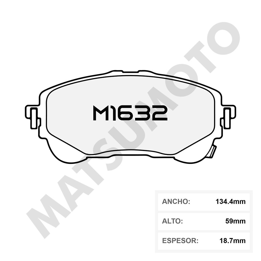 M1632 Pastillas de Freno Cerámica Delanteras Toyota Corolla (2018-2024) / Yaris (2020-2024)