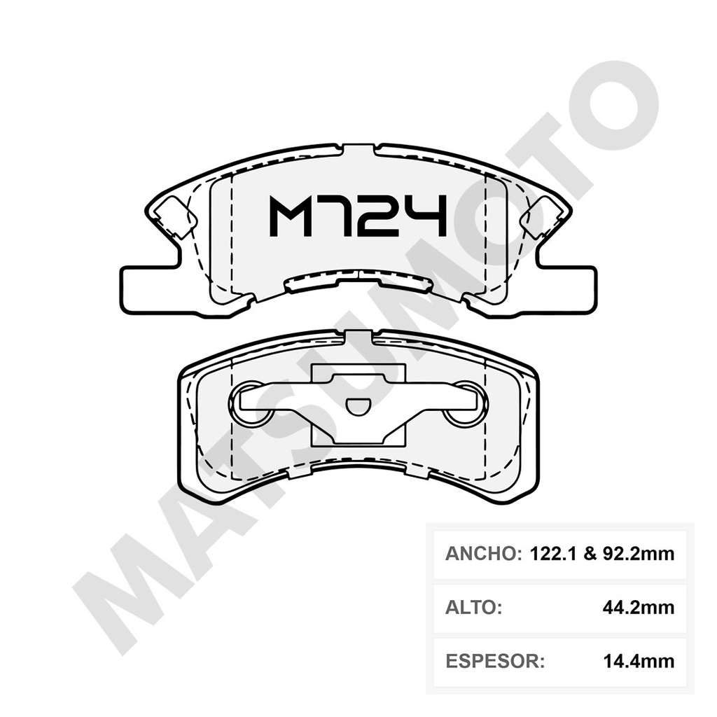M724 Pastillas de Freno Cerámica Delanteras Mitsubishi Mirage / Daihatsu