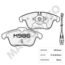M986 Pastillas de Freno Carbo-cerámica Delanteras Range Rover Evoque 2.0 (2011-2019) / Ford Fusion / Citroen / Volvo / Peugeot