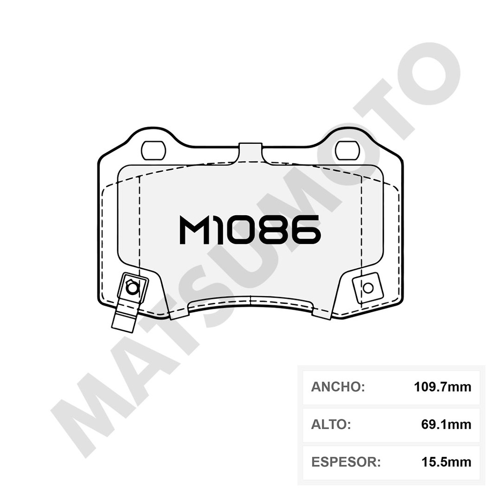 M1086/M946 Pastillas de Freno Cerámica Traseras Chevrolet Camaro / Dodge / Jeep