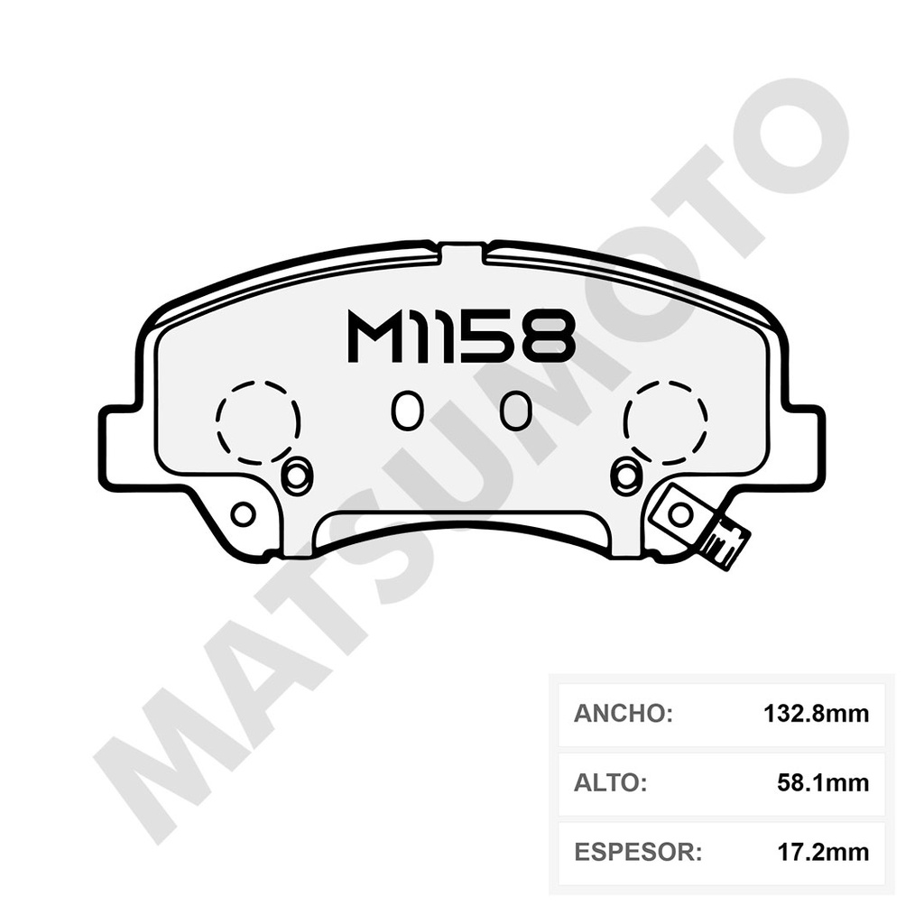 M1158 Pastillas de Freno Semi-metálica Delanteras Hyundai Accent / Kia Rio / Geely