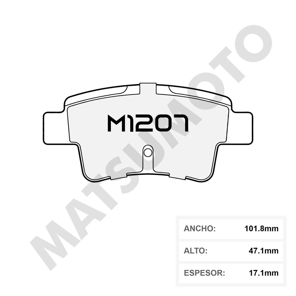 M1207 Pastillas de Freno Cerámica Traseras Fiat / Chevrolet / Opel