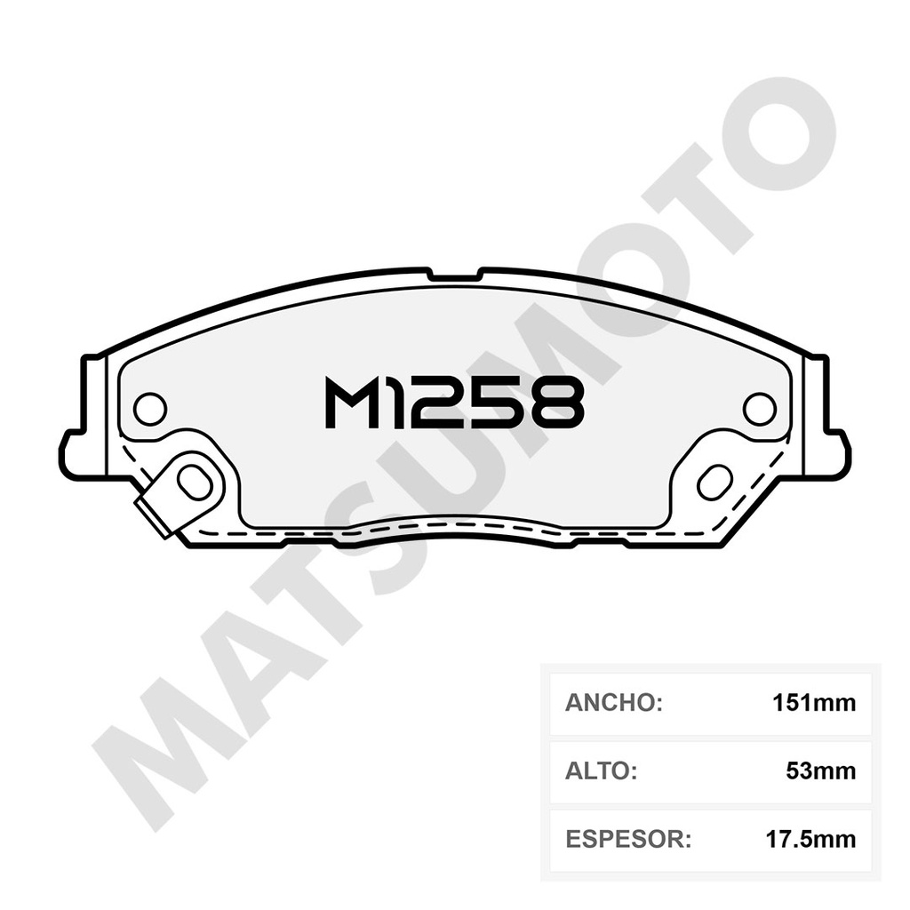 M1258 Pastillas de Freno Cerámica Delanteras BYD / Geely Emgrand / Toyota Camry