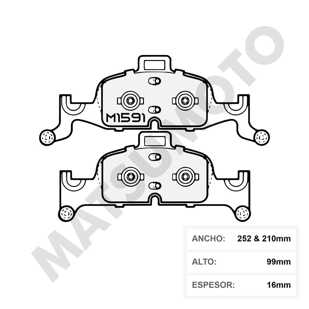 M1591 Pastillas de Freno Cerámica Delanteras Audi A4 (2015-ON) / A5 (2016-ON) / Q5 2.0 (2016-ON)