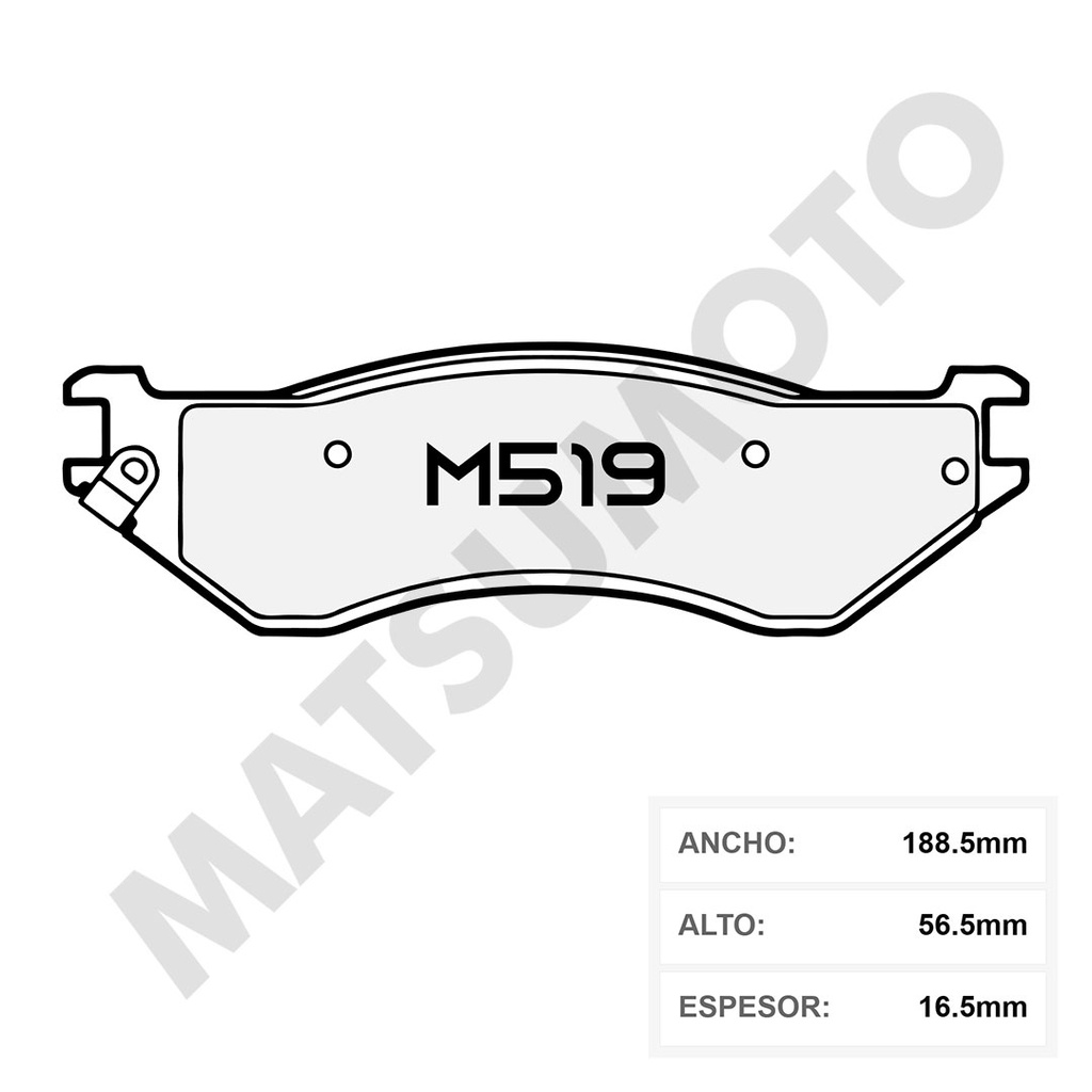 M519 Pastillas de Freno Cerámica Delanteras Dodge RAM 1500 / Durango
