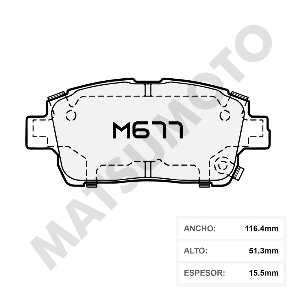 M677 Pastillas de Freno Semi-metálica Delanteras Great Wall M4 / Florid (2013-2020)