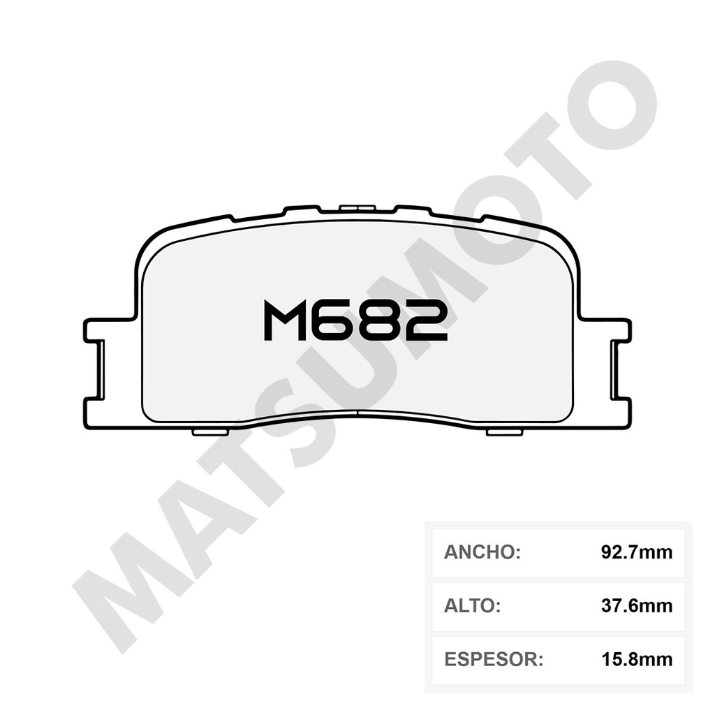 M682 Pastillas de Freno Cerámica Traseras Toyota Camry (2001-2006) / Chery