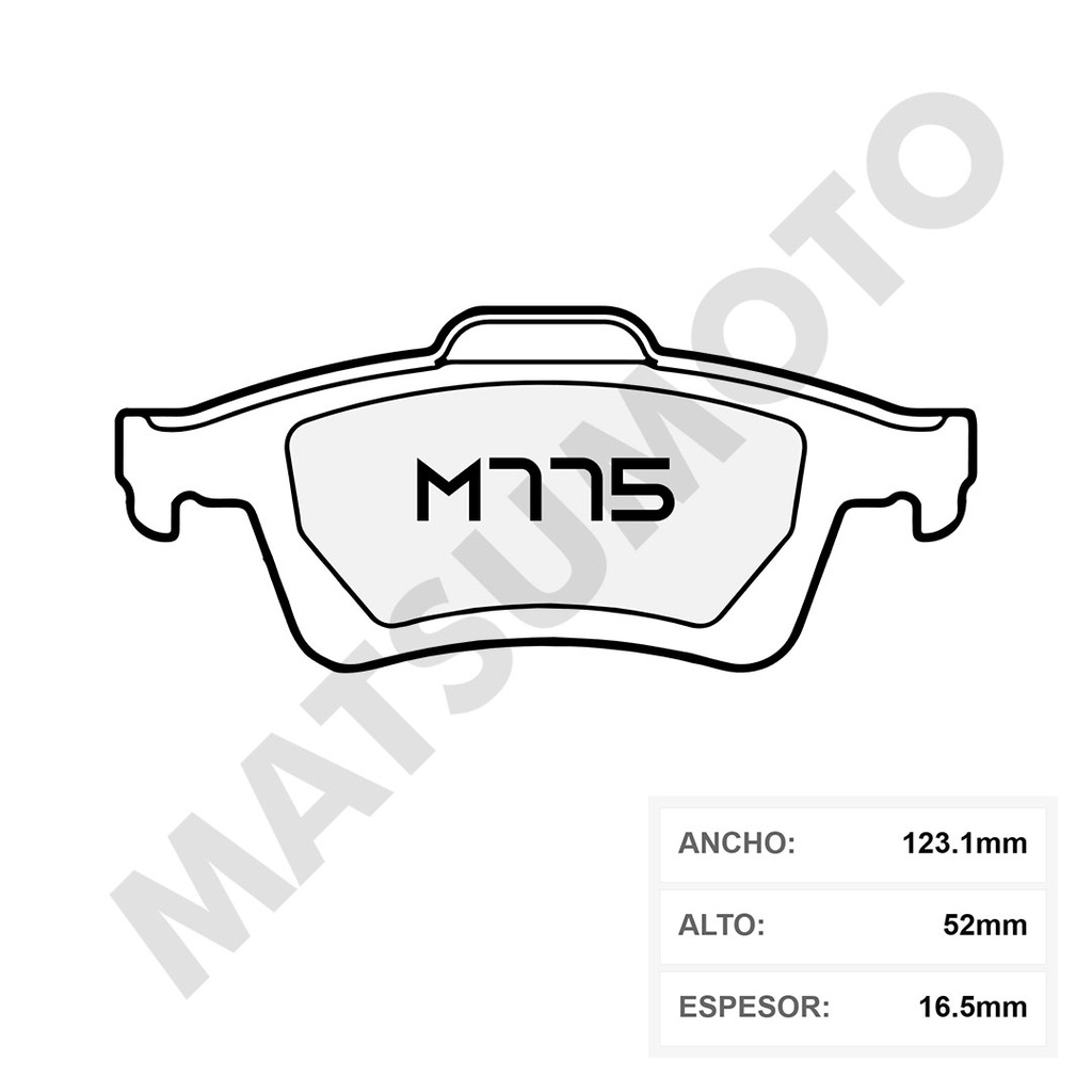 M775 M1191 Pastillas de Freno Cerámica Traseras Renault / Mazda / Nissan / Volvo OEM: 440608281R