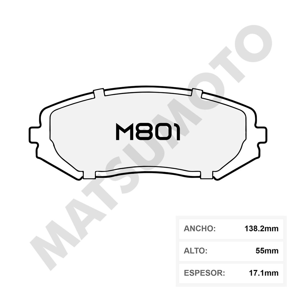 M801 Pastillas de Freno Low Metal Suzuki Grand Nomade (2005-2024) / Grand Vitara (2006-2024)