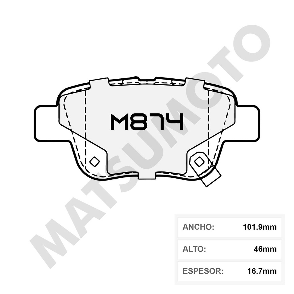 M874 Pastillas de Freno Cerámica Traseras Toyota Avensis (2003-2009)