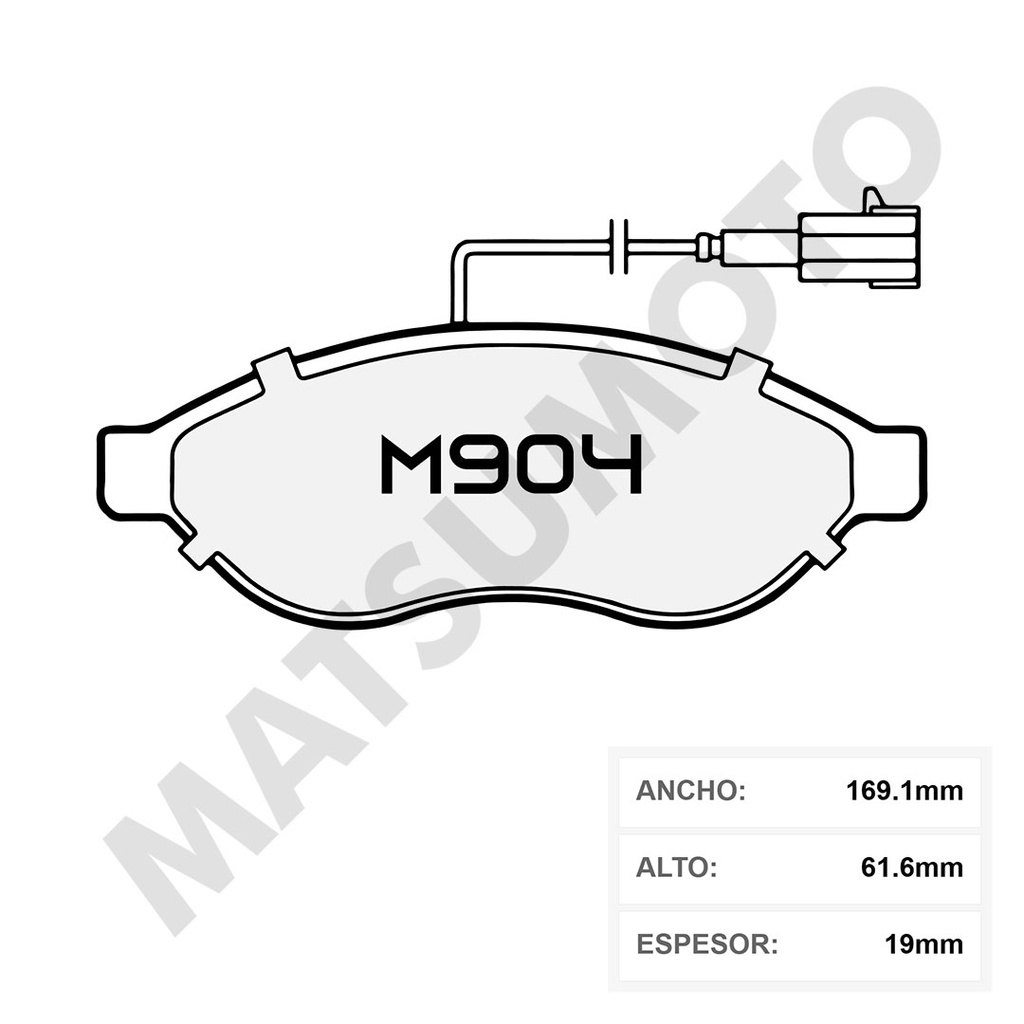 M904 Pastillas de Freno Cerámica Delanteras Citroen / Fiat / Pegeuot