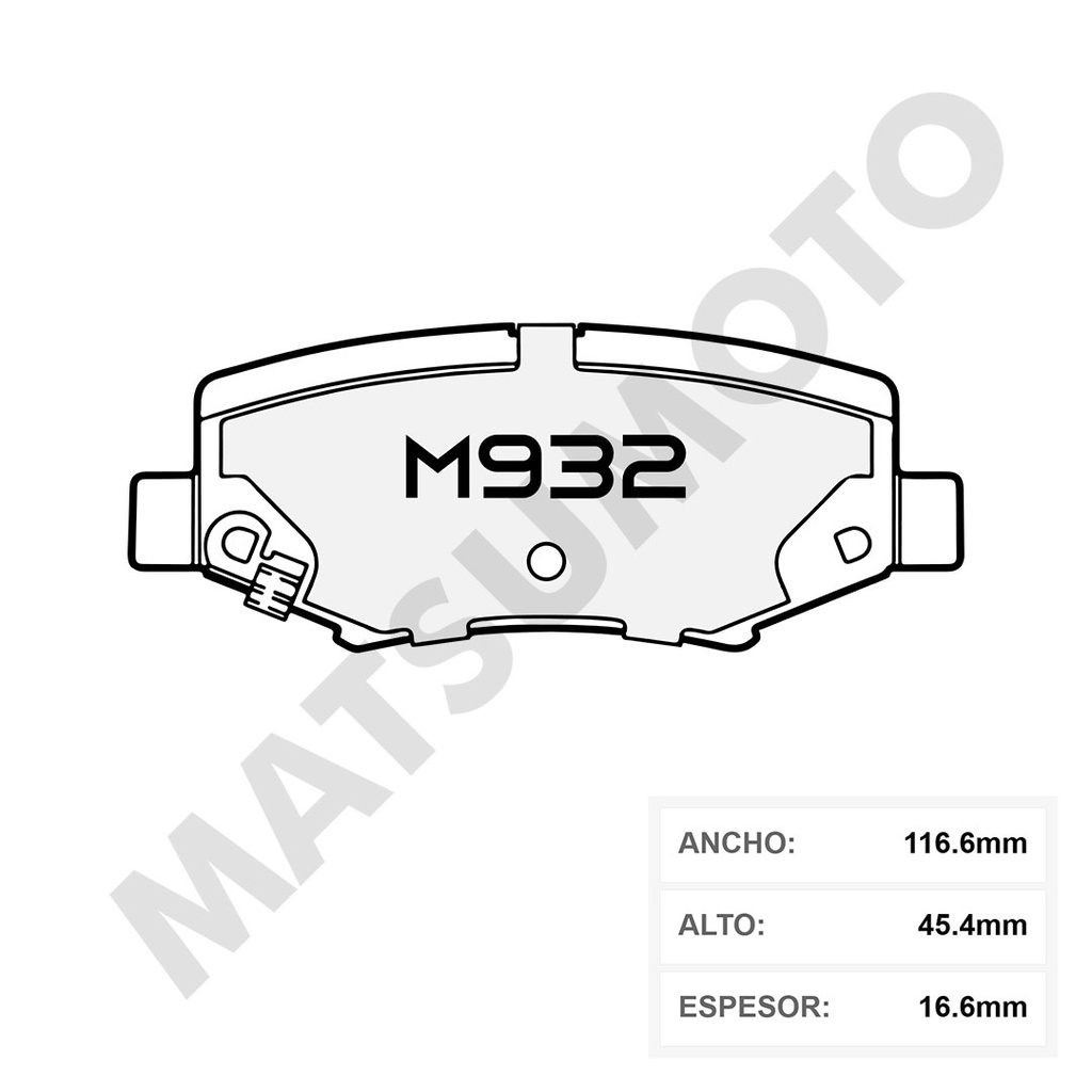 M932 Pastillas de Freno Cerámica Traseras Dodge Nitro / Jeep Cherokee / Liberty