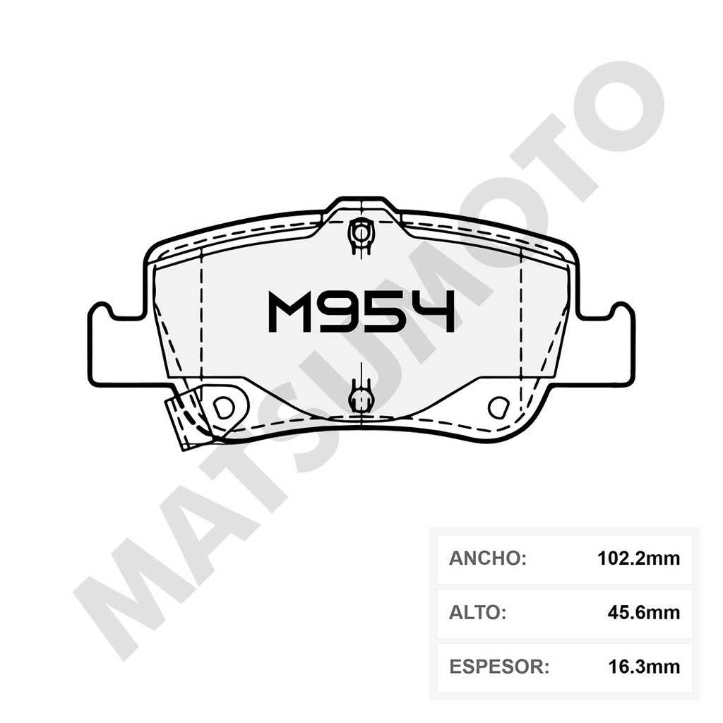 M954 Pastillas de Freno Cerámica Traseras Toyota Brasil (2008-2010) / Auris