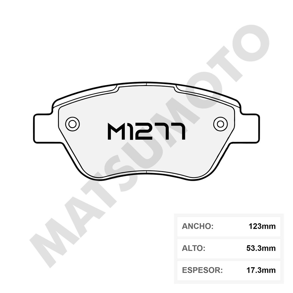 M1277 Pastillas de Freno Cerámica Delanteras Opel Corsa D (2006-2015) / Corsa E (2014-2019)