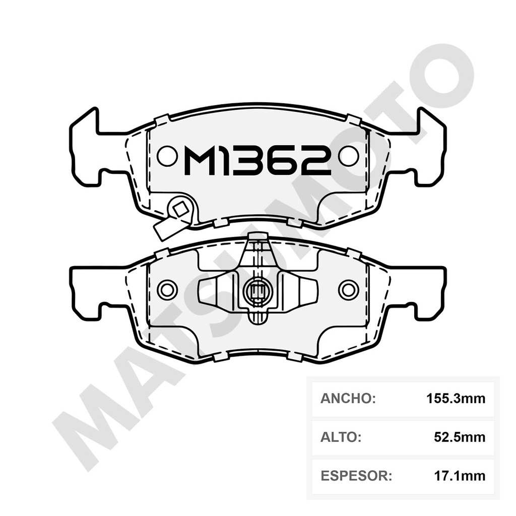 M1362 Pastillas de Freno Cerámica Delanteras Opel Corsa E (2014-2024)