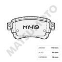 M1419 Pastillas de Freno Cerámica Traseras Citroen / Peugeot