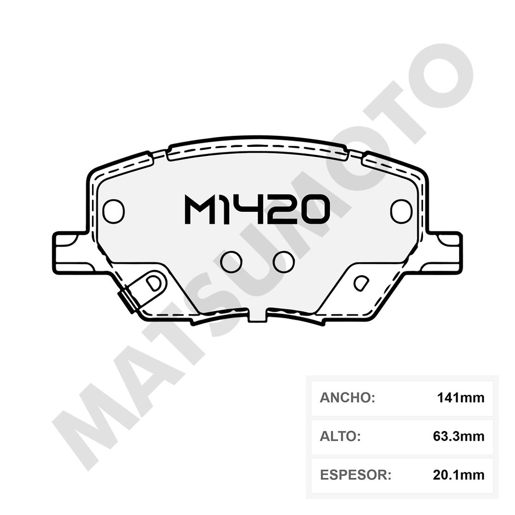 M1420 Pastillas de Freno Cerámica Delanteras Dodge Rampage (2024 - ON) / Fiat / Jeep /