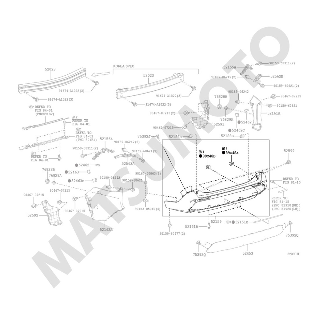 Parachoque Trasero Toyota RAV4 (2019-2023) OEM 52159-0R160