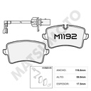 M1192WS Pastillas de freno trasera Porsche Macan TFSI 95B-2 (2014 - 2020)