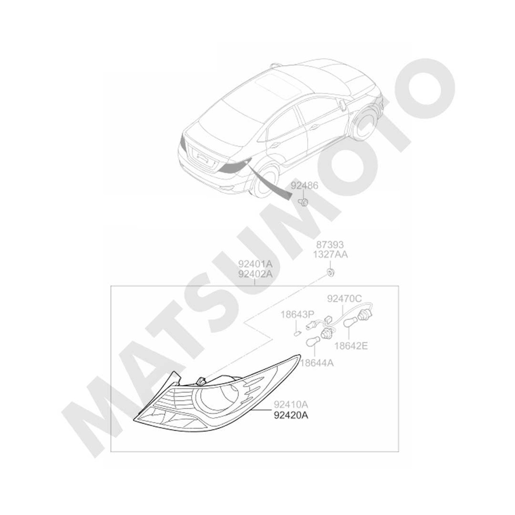 Farol Derecho Hyundai Accent Sedan (2011-2015)