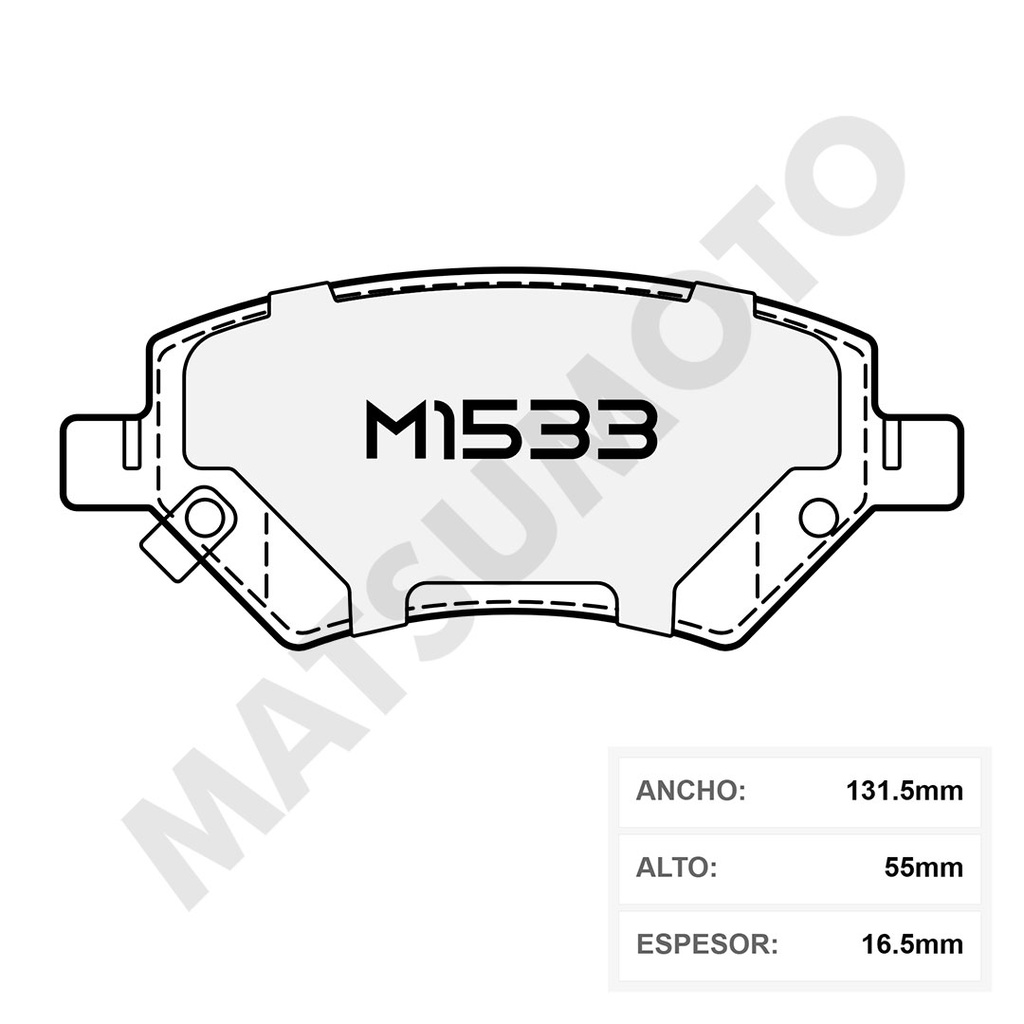 M1533 Pastillas de Freno Delanteras Chery Tiggo 2 / Fulwin