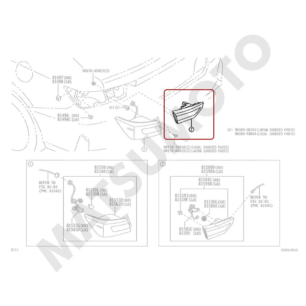 Farol Izquierdo Interno Trasero Yaris Sedan (2023 - ON) - LH