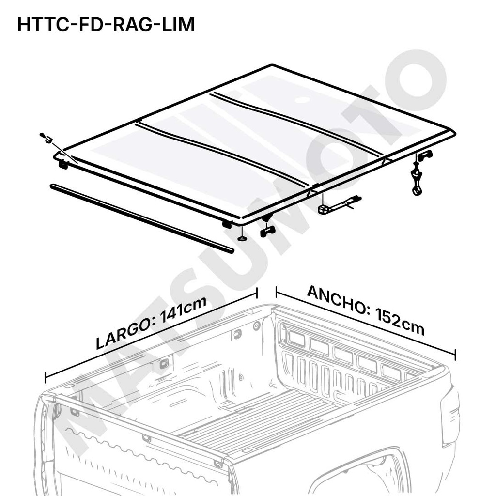 Tapa Plegable Ford Ranger LIMITED (2023 - ON)