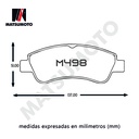 Pastillas de Frenos Delanteras para Peugeot Volkswagen GDB1463 / M498 / M490