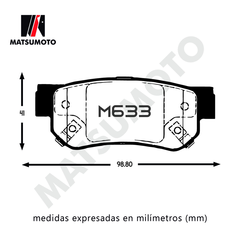 M633/M477  -  Pastillas de freno Traseras Para Hyundai  Kia SM