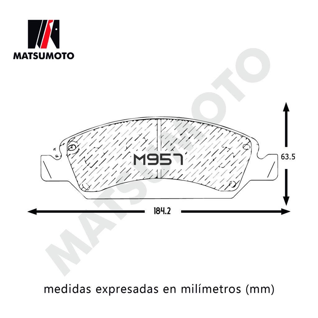 M957 -  Pastillas de freno  Delanteras Para Chevrolet